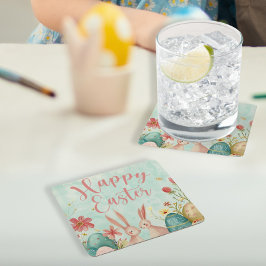 Porta-copo De Papel Quadrado Cor da água verde clara do felz pascoa