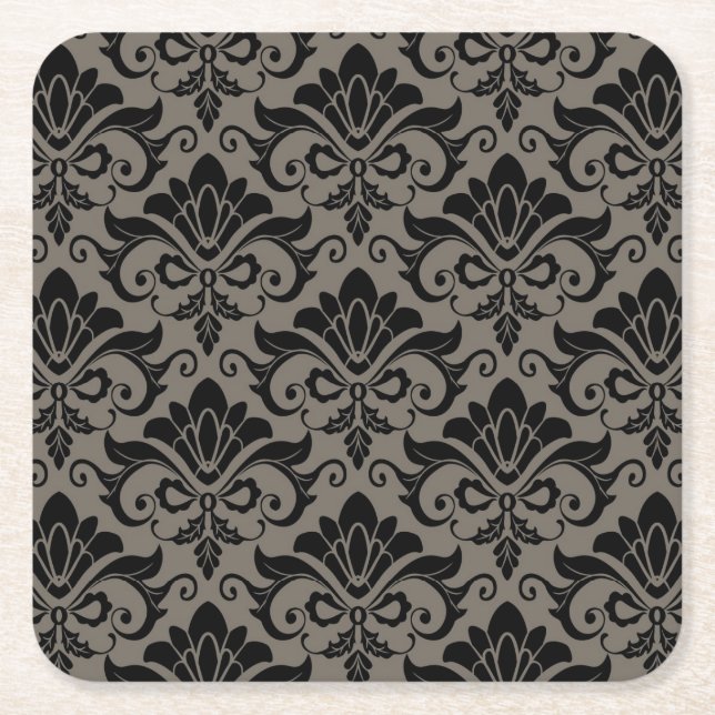 Porta-copo De Papel Quadrado Cor damasco 2 (Frente)