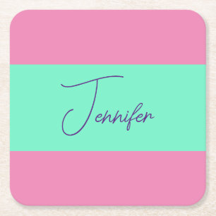 Porta-copo De Papel Quadrado Cor Simples de Pastel Simples Moderna e Minimalist