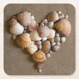 Porta-copo De Papel Quadrado Coração dos namorados feito com escudos