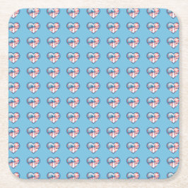 Porta-copo De Papel Quadrado Coração Patriótico