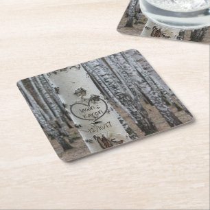 Porta-copo De Papel Quadrado Coração Talhado Rústico Country Personalizado