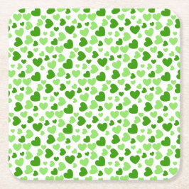 Porta-copo De Papel Quadrado Corações de Cores e Tamanhos Aleatórios