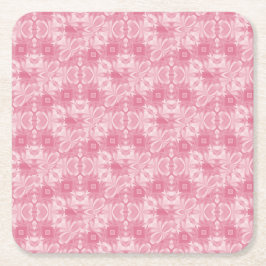 Porta-copo De Papel Quadrado Corações e Diamantes Abstratos Rosa Suave
