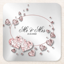 Corações Geométricos Elegantes Rosa Brilhantes