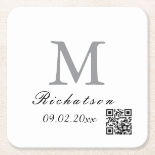 Porta-copo De Papel Quadrado Cordão QR Square personalizado simples e personali