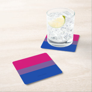 Porta-copo De Papel Quadrado Cores da bandeira do orgulho bissexual SlipperyJoe