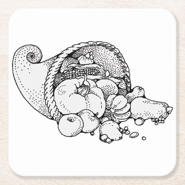 Porta-copo De Papel Quadrado cornucopia (Frente)