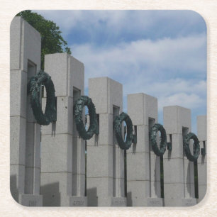Porta-copo De Papel Quadrado Coroa de Flores do Memorial da Segunda Guerra Mund