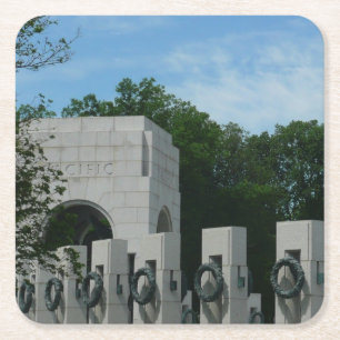 Porta-copo De Papel Quadrado Coroa de Flores do Memorial da Segunda Guerra Mund