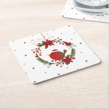 Coroa de natal de belo robin pendurada decoração