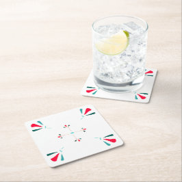 Porta-copo De Papel Quadrado Coroa floral medieval caça design de papel Porta c