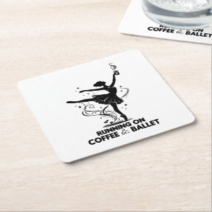 Porta-copo De Papel Quadrado Correndo Com Café E Ballet Professora Engraçada Da