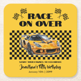 Porta-copo De Papel Quadrado Corrida Sobre Qualquer Carro Esportivo Amarelo De