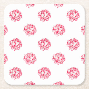 Porta-copo De Papel Quadrado Cortinas Florais Rosa Vintage