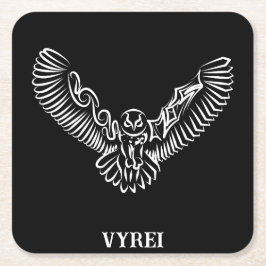 Porta-copo De Papel Quadrado Coruja voadora branca e negra