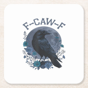 Porta-copo De Papel Quadrado Corvo engraçado F-Caw-F pássaro F-Caw-F Crow cláss