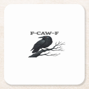 Porta-copo De Papel Quadrado Corvo F-Caw-F Engraçado Gótico Lua Ave Novidade Ad