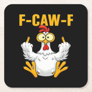 Porta-copo De Papel Quadrado Corvo F-Caw-F Humor Engraçado Gótico
