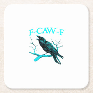 Porta-copo De Papel Quadrado Corvo F-Caw-F Pássaro Engraçado Retro