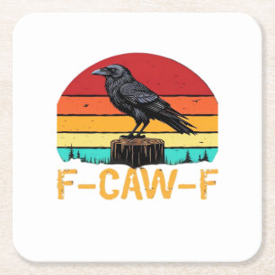 Porta-copo De Papel Quadrado Corvo, F-Caw-F Pássaro Engraçado Retro Clássico