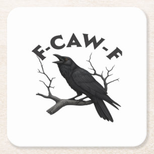 Porta-copo De Papel Quadrado Corvo Gótico Engraçado Humor F-Caw-F Essencial Cri