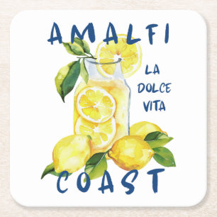 Porta-copo De Papel Quadrado Costa Amalfitana – La Dolce Vita Limoncello Limões