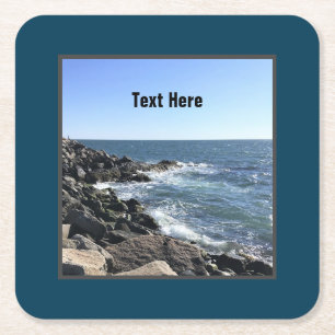 Porta-copo De Papel Quadrado Costeira de Seashort, ondulada e ondulada do ocean