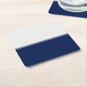 Porta-copo De Papel Quadrado Costume moderno dos azuis marinhos das listras