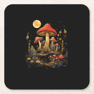 Porta-copo De Papel Quadrado Cottagecore Cogumelo Cottagecore Estética Goblinc