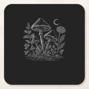 Porta-copo De Papel Quadrado Cottagecore Cogumelos Fungos Estética Goblincore