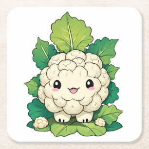 Porta-copo De Papel Quadrado Couve-flor Kawaii