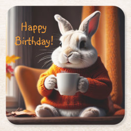 Porta-copo De Papel Quadrado Cozy Bunny