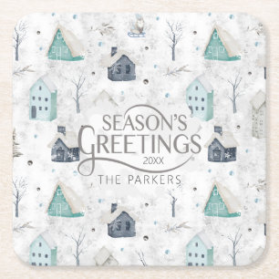 Porta-copo De Papel Quadrado Cozy Home Teal ID985