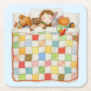 Porta-copo De Papel Quadrado COZY QUILT Square Paper Portas copos - Azul