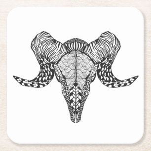 Porta-copo De Papel Quadrado Crânio inspirado dos carneiros
