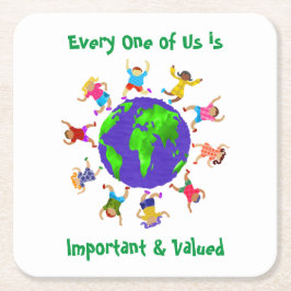 Porta-copo De Papel Quadrado Crianças importantes e valiosas