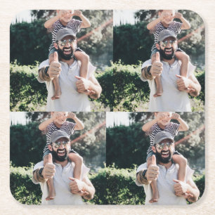 Porta-copo De Papel Quadrado Crie a sua própria colagem de 4 fotos
