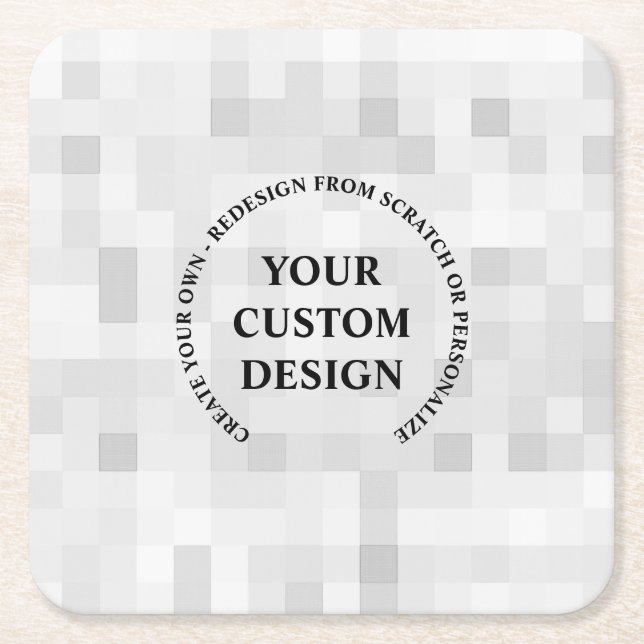 Porta-copo De Papel Quadrado Crie seu próprio personalizado completamente (Frente)