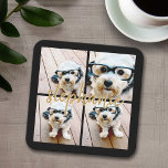 Porta-copo De Papel Quadrado Crie sua própria colagem de fotos 4 - Nome do scri<br><div class="desc">Use até quatro fotos de telefone quadradas ou selfie para criar um presente exclusivo e pessoal. Ou você pode ficar com o filhote hipster e fazer uma moda. Se precisar ajustar as fotos,  clique na ferramenta personalizar para fazer alterações.</div>