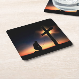 Porta-copo De Papel Quadrado Crucificação de Jesus Cristo