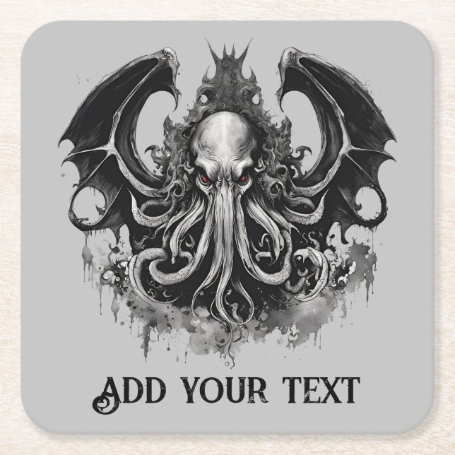 Porta-copo De Papel Quadrado Cthulhu (Frente)