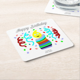 Porta-copo De Papel Quadrado Cumprimentos de Vela de Aniversário Suporte de Pap