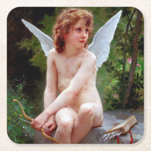 Porta-copo De Papel Quadrado Cupido, Bouguereau