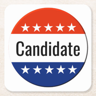 Porta-copo De Papel Quadrado Custom Candidate Campaign 2024 Election