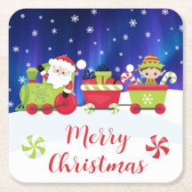 Cute Christmas Santa and Elf Train