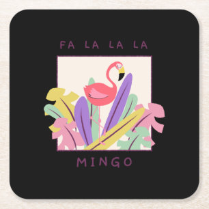 Porta-copo De Papel Quadrado Cute Fa La Mingo Christmas Falala Flamingo