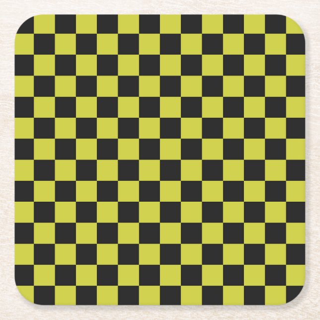 Porta-copo De Papel Quadrado Cyber lyme checkerboard pattern (Frente)