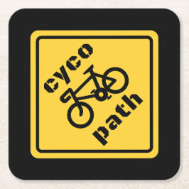 Porta-copo De Papel Quadrado Cycopath Funny Road Sign for Cycle Lover