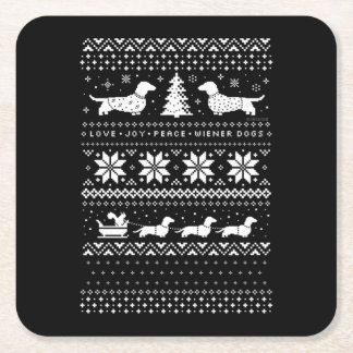 Porta-copo De Papel Quadrado Dachshances Natal